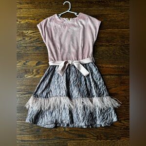 Imoga Blush and Metallic Kids Formal Dress
